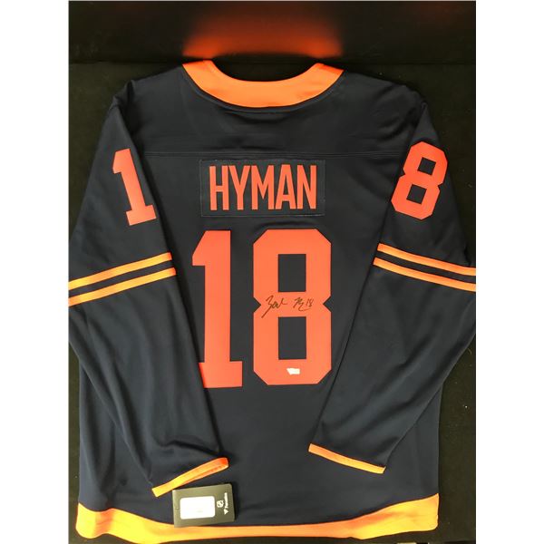 ZACH HYMAN SIGNED EDMONTON OILERS JERSEY (FANATICS COA)