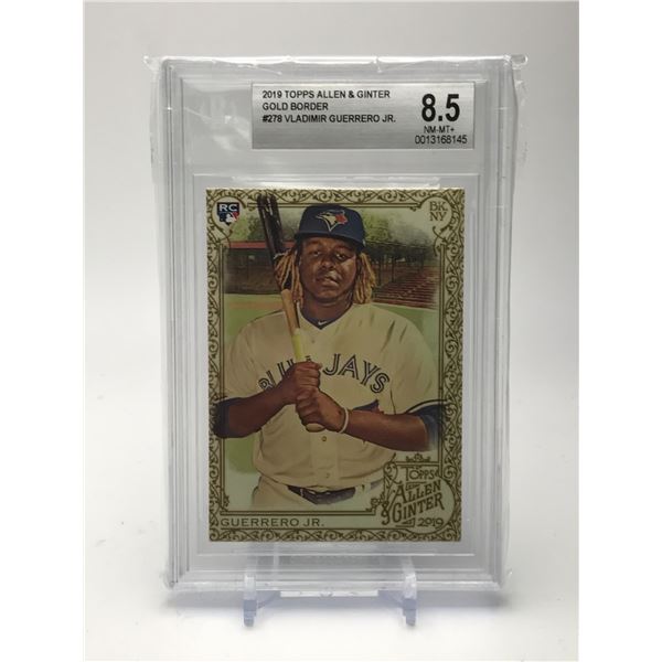 2019 TOPPS ALLEN AND GINTER GOLD BORDER NO.278 VLADIMIR GUERRERO JR BECKETT GRADED 8.5