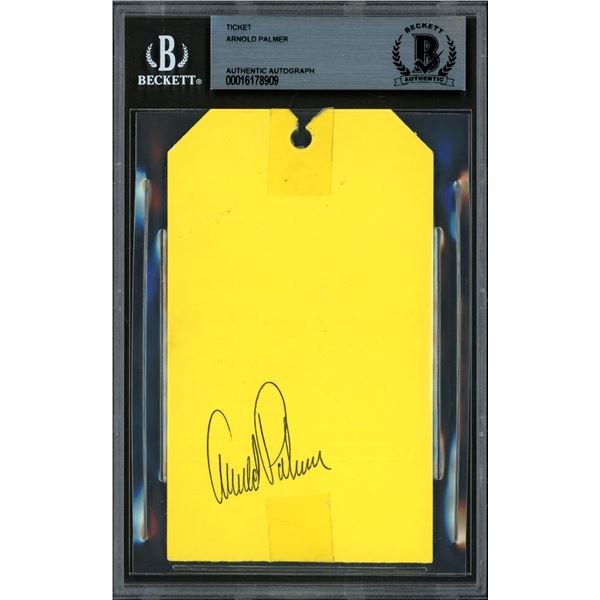 ARNOLD PALMER SIGNED GOLF TICKET (BECKETT AND JSA COA)