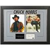 Image 1 : CHUCK NORRIS  SIGNED INDEX CARD DISPLAY 18 X 22 (BECKETT COA)