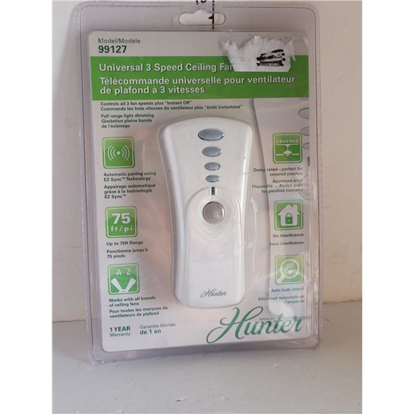 New Hunter Universal 3 Speed Ceiling Fan Remote