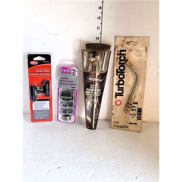 Lot of Estate Items | Brake Pads, Lug Nuts, Pistol Cleaning Kit + Turbo Torch