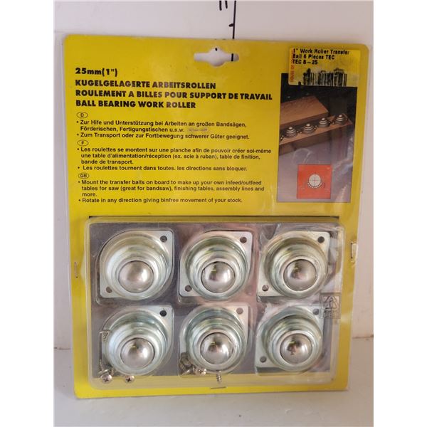 New | 1" Ball Bearing Work Rollers | Perfect for the shop, garage, commerica, industrial etc