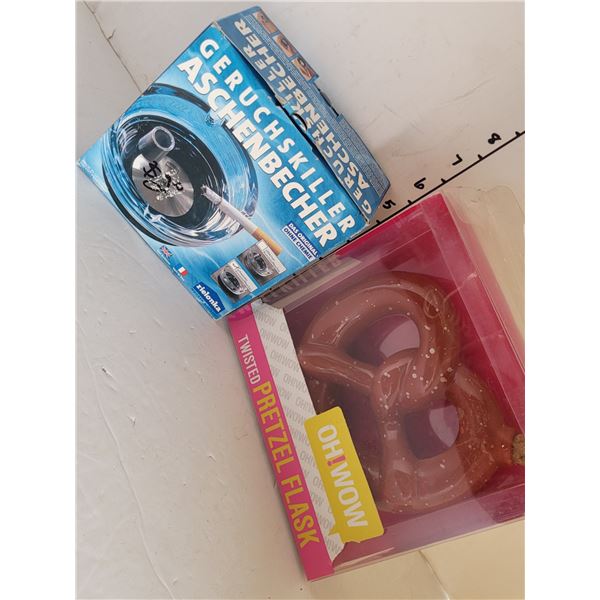 Ashtray Smell Killer + Oh Wow Twisted Pretzel Flask