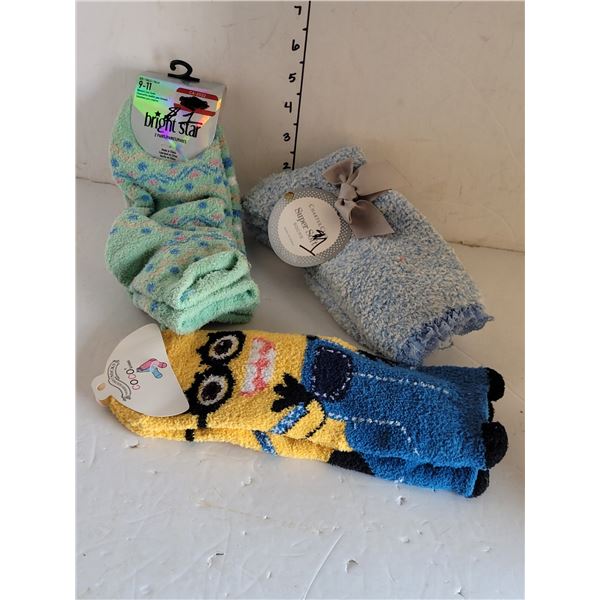 Lot of New Soft Plush Cozy Socks