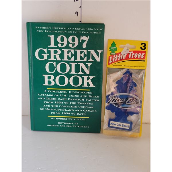 1997 Green Coin Book (Hardcover) + Lot of 3 New Car Car Freshners