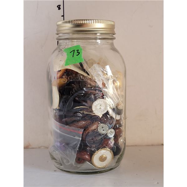 Vintage Mason Jar with Buttons