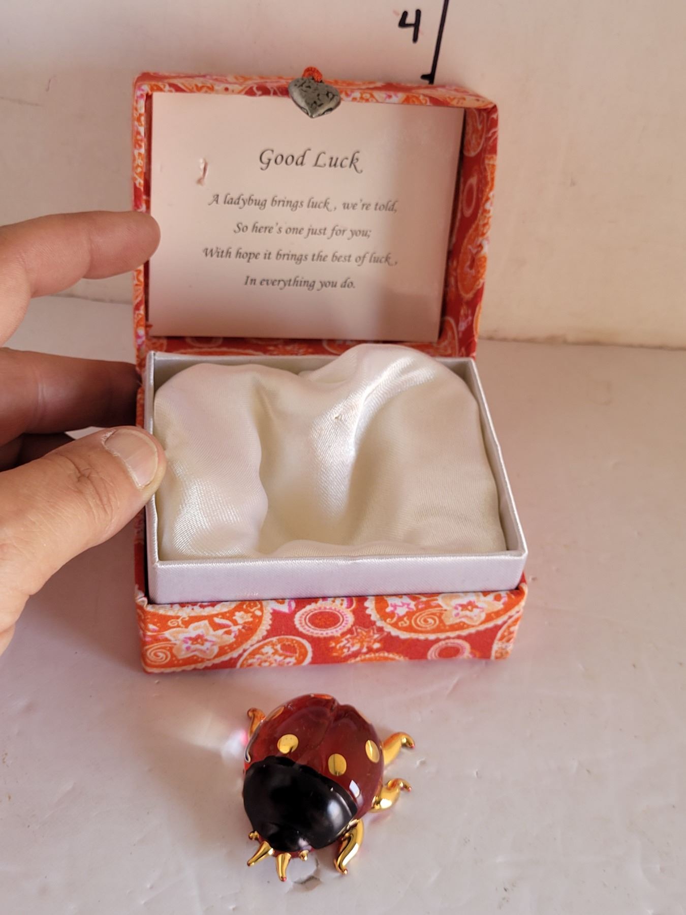 Good Luck Bug Boxed Good Luck Glass Lady Bug