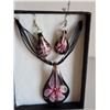 Image 2 : Boxed Hand Blown Glass Earrings & Necklace Set