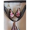 Image 4 : Boxed Hand Blown Glass Earrings & Necklace Set