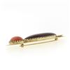 Image 5 : Vintage 18k Gold Multi Prong Agate & Cabochon Coral Modernist Large Brooch Pin