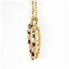 Image 5 : NEW 14K Gold 1.50 ctw Alternating Round Diamond & Ruby Open Heart Pendant w/ Cha