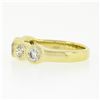 Image 5 : NEW Custom Made 18K Yellow Gold 1.21 ctw Bezel Diamond 5 Stone Wedding Band Ring