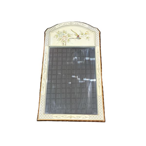 Vintage Hanging Mirror With Bird And Flower Motif