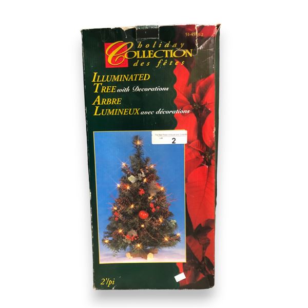 Holiday Collection Illuminated Tree With Decorations In Box