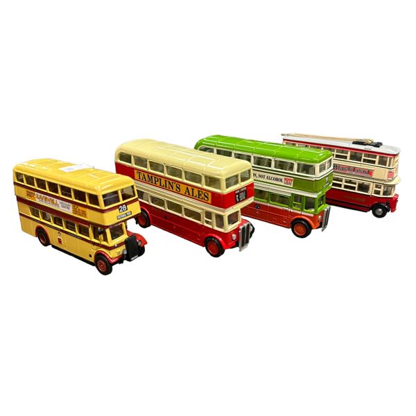 4 Diecast Double Decker Buses, Corgi, Matchbox, Etc.…