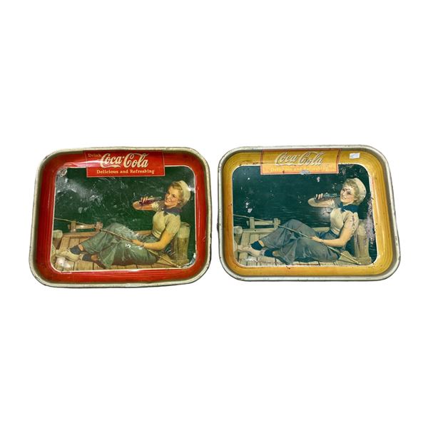 2 Vintage Drink Coca Cola Trays