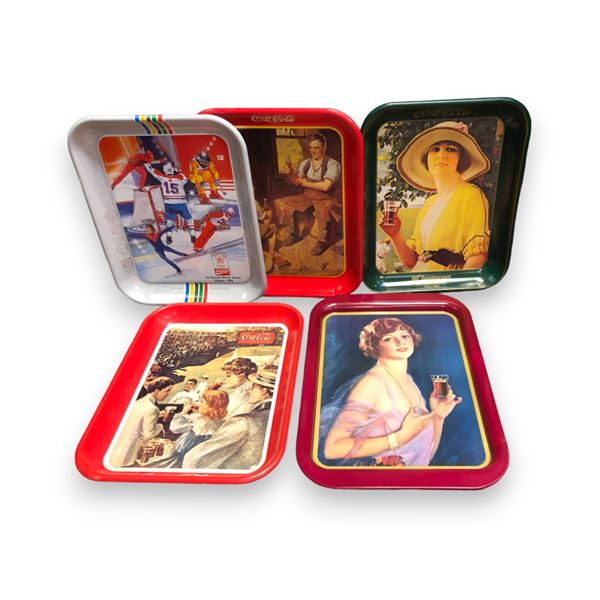 5 Assorted Coca Cola Trays