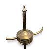 Image 3 : Vintage Brass Dual Light Desk Top Lamp With Pink Engraved Shades