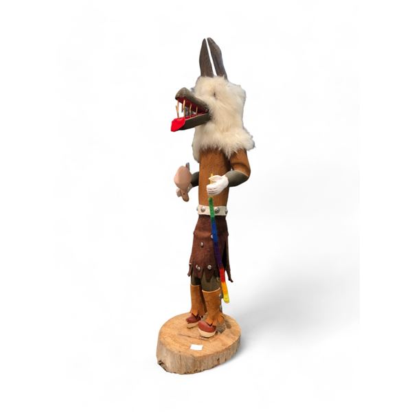 First Nations Hand Carved Dancer With Wolf Mask