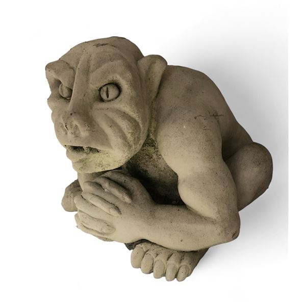 Cement Squatting Gargoyle