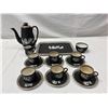 Image 1 : Pratt Fenton Old Greek Tea Set With Teapot, Cups, Creamer, Saucers, Tray, Etc...