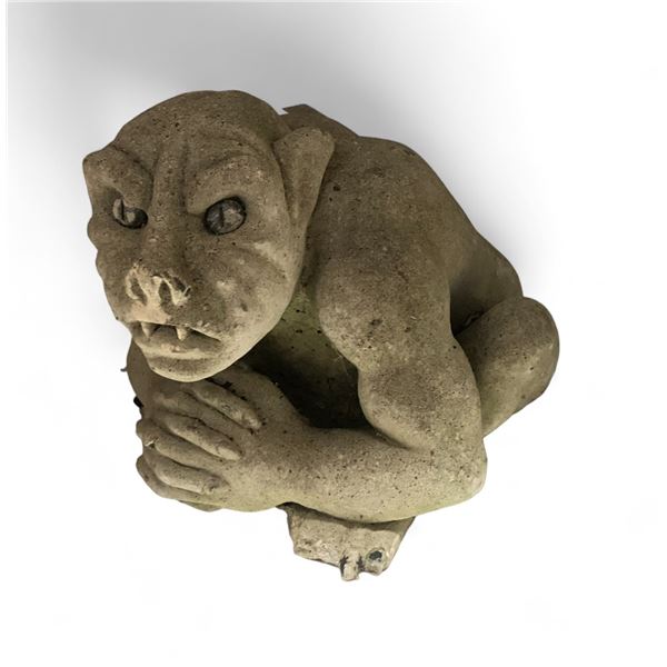 Cement Squatting Gargoyle