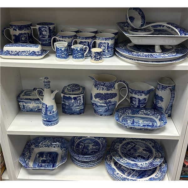 Approx. 40 Pieces Of Spode , Plates , Cups, Butter Dish, Creamer, Ladle, Pitcher, Etc.…