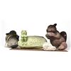 Image 1 : 4 Assorted Garden Ornaments, Squirrel, Frog On Rock, Swinging Monk, Etc.''