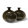 Image 1 : Pair Of Am Kenya Glass Striped Vases