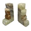 Image 1 : Pair Of Carved Onyx Marble Book Ends
