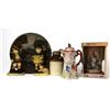 Image 1 : Assorted Collectibles, Japanese Pitcher, Pair Of Devonware Figurines, Terracotta Chiller, Etc.[x=#82