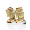 Image 1 : Pair Of Carved Onyx Marble Horse Head Bookends