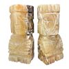 Image 1 : Pair Of Carved White Onyx Aztec Bookends