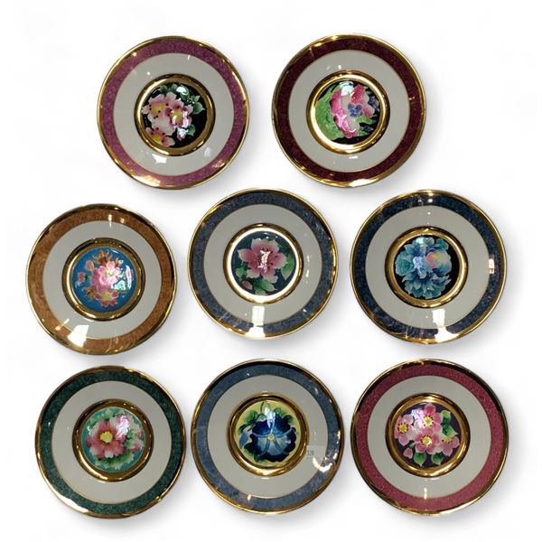 8 Flower Festivals Of Japan Cloisonne Plates