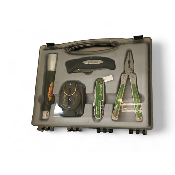 Sheffield Multi Tool Kit With Flashlight, Pliers, Pocket Knife, Compass, Etc..