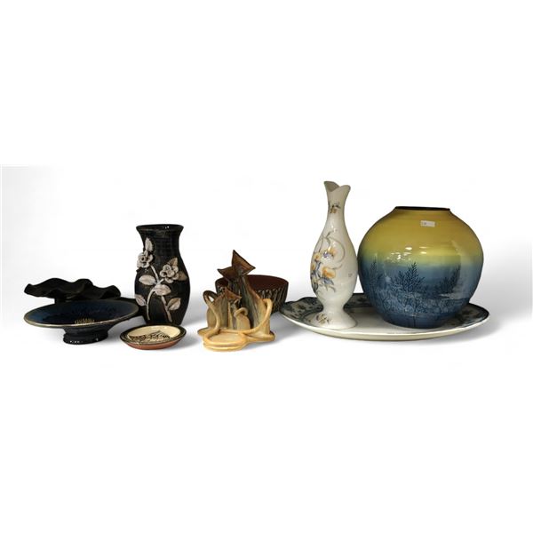 Assorted Pottery Collectibles, Vases, Bowls, Plate, Etc..