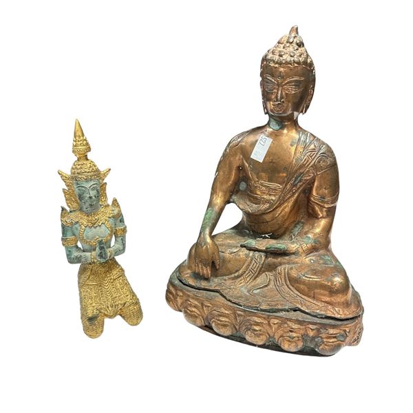 2 Metal Tibetan Buddha Statues