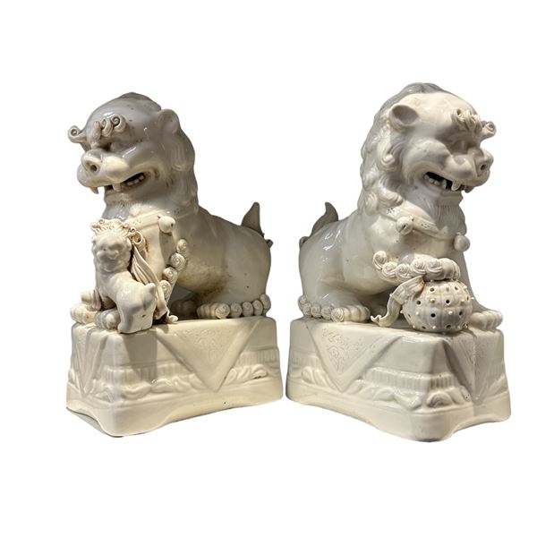 Pair Of Ceramic Foo Dogs