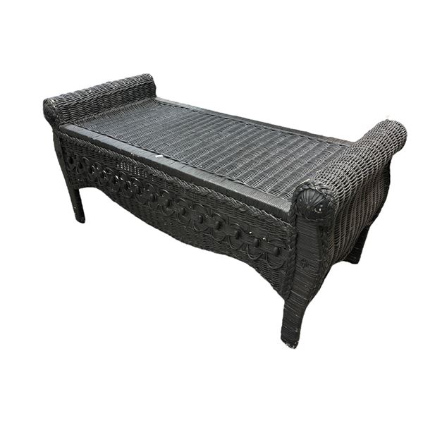 Black Wicker Bench