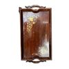 Image 4 : Vintage Rectangular Brass Inlayed Wood Tray Table