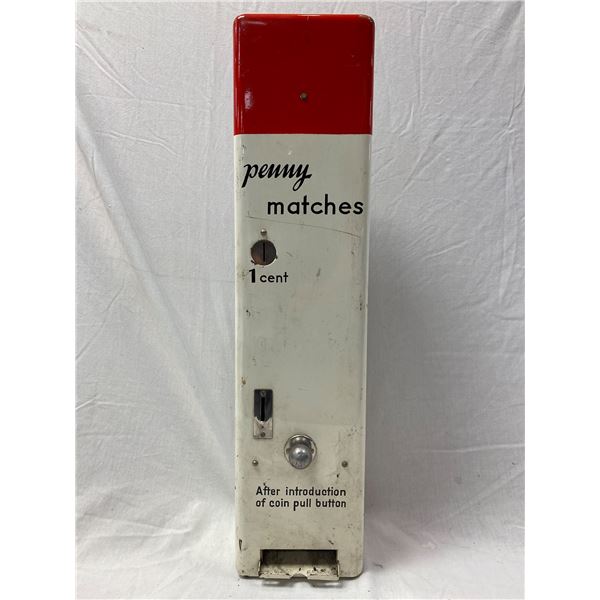 Vintage Coin Operated Penny Matches Dispenser