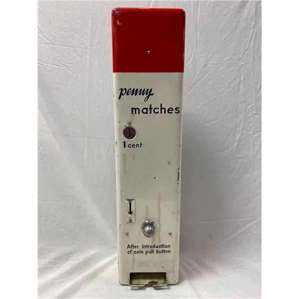 Vintage Coin Operated Penny Matches Dispenser