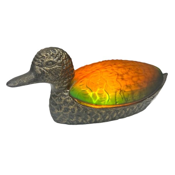 Brass And Glass Light Up Duck Lamp