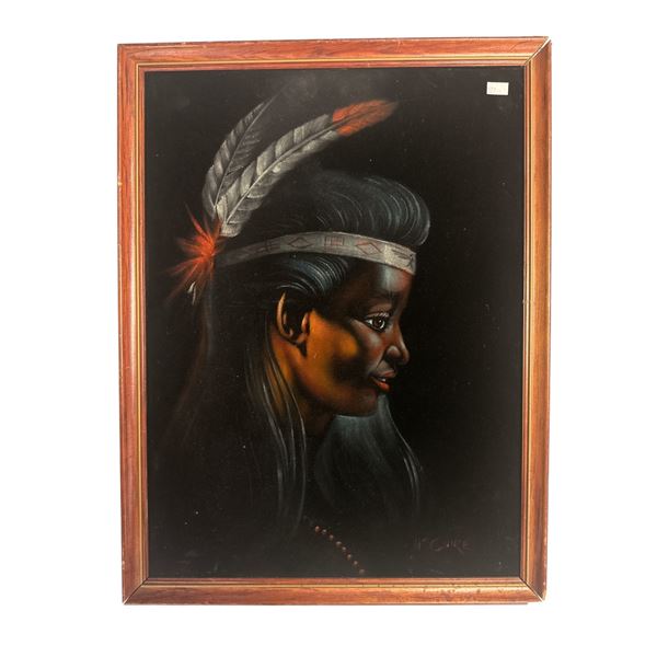 Painting On Canvas Of First Nations Woman Signed McGuire