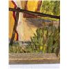 Image 2 : Framed Painting On Board Of Village With Totem Poles Signed B.Niemczyk 1954