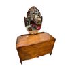 Image 1 : Vintage Carved Wooden Glass Top Vanity