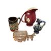 Image 1 : 4 Collectibles, Staffordshire, Mug, Donkey Cart Planter, Etc..