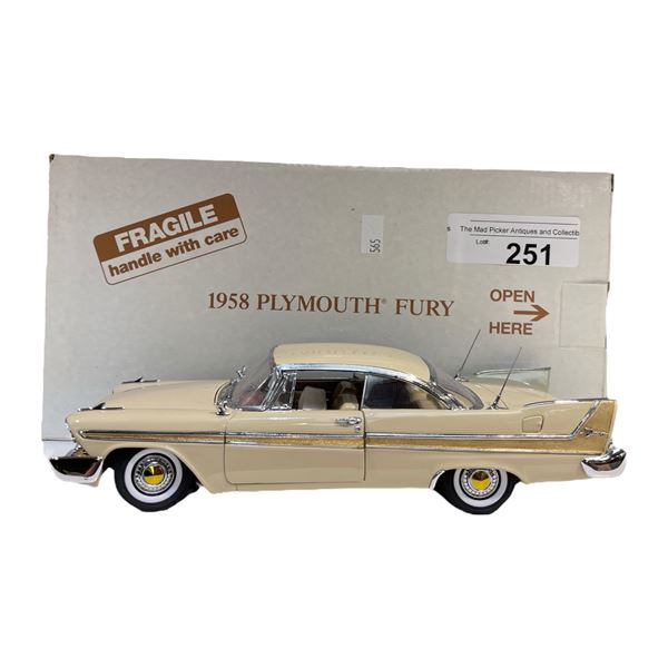 1:24 Die Cast Danbury Mint 1958 Plymouth Fury In Box