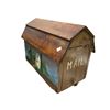 Image 1 : Wooden Barn Style Mail Box With Painting Of House In The Woods On Both Sides